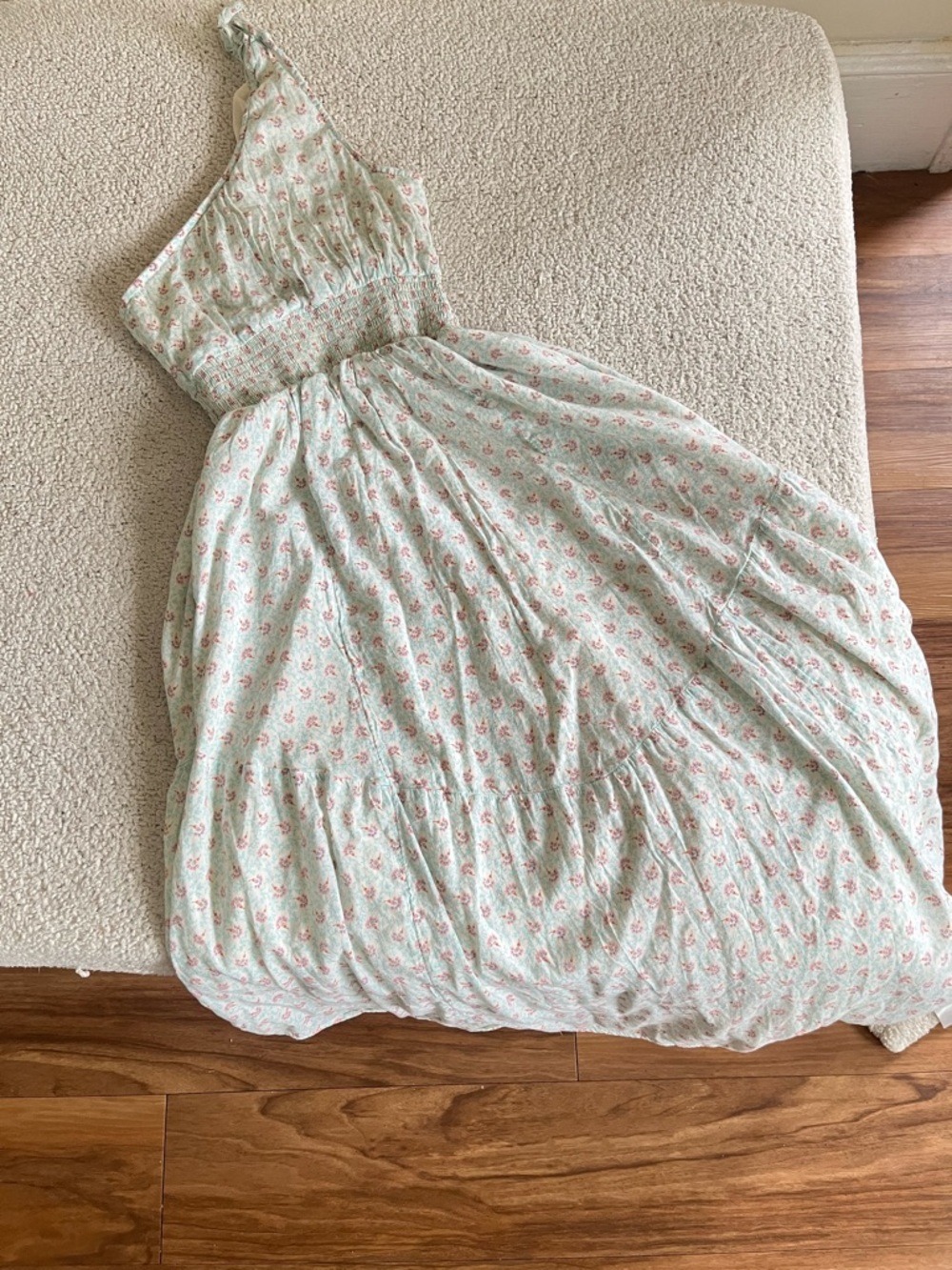American Eagle Outfitters Mint and Coral cottage Floral spring Maxi Dress